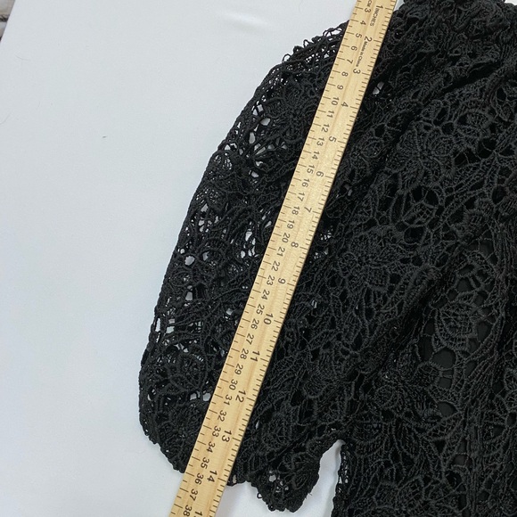Maeve by Anthropologie Black Guipure Lace Off-The-Shoulder Top - Picture 8 of 10
